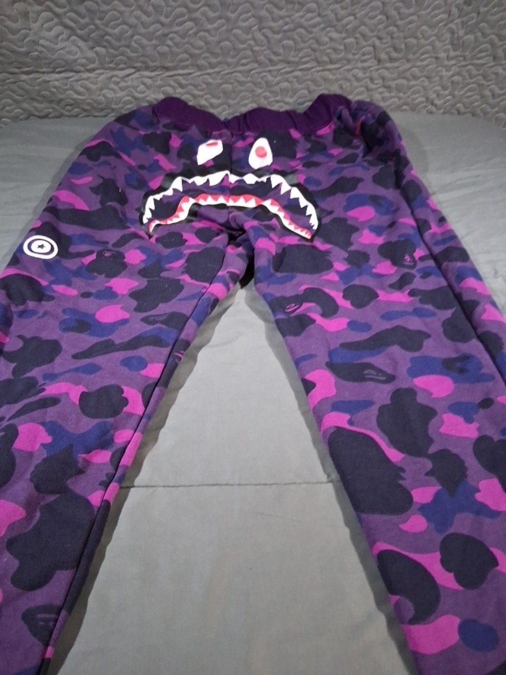 Purple Camo Shark-Print Joggers